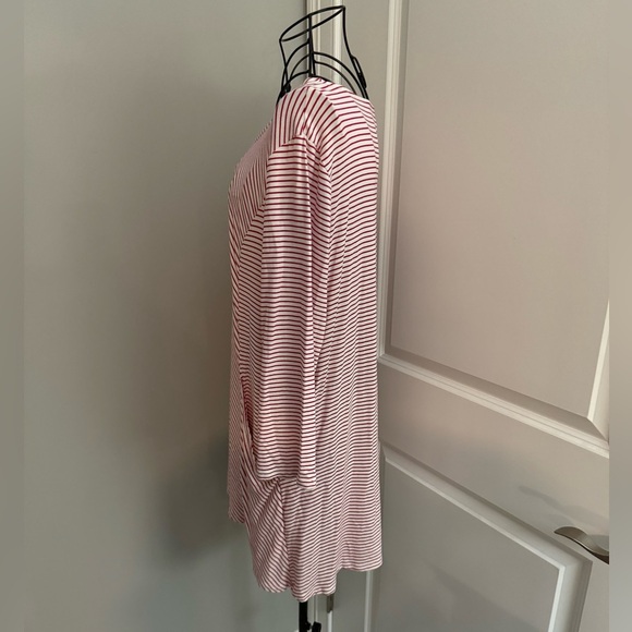 Chico’s Tunic Top in Red & White Stripes Size 2=Large - Picture 2 of 5